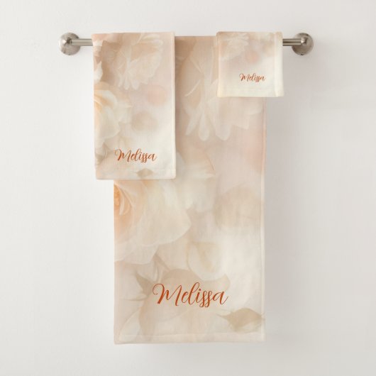 Blush 3 D Watercolor Roses Monogram (En situation)