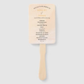 Blush Abrikozen Trouwprogramma Fan, Zachte perzik Handwaaier (Voorkant)