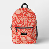 Blush abstract koraal bloempatroon bedrukte rugzak (Voorkant)