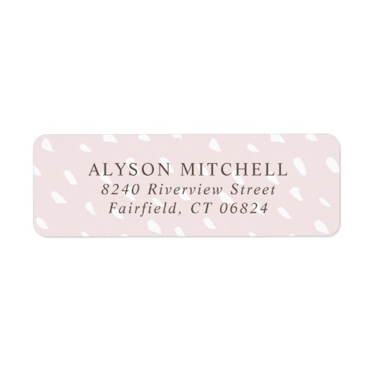 Blush Abstract Stippen Retouradres Etiket (Voorkant)