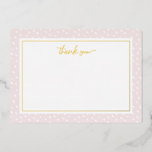 Blush Abstracte Stippen Hartelijk dank Folie brief Folie Feestdagenkaart