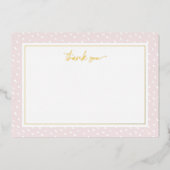 Blush Abstracte Stippen Hartelijk dank Folie brief Folie Feestdagenkaart (Voorkant)