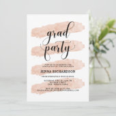 Blush Abstracte strepen | Afstudeerpartij Kaart (Staand voorkant)