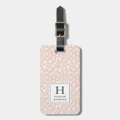 Blush | Afdrukmonogram pastel Bagagelabel (Voorkant verticaal)