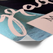 Blush Afstuderen | Moderne Script Photo Keepomwill Poster (Hoek)