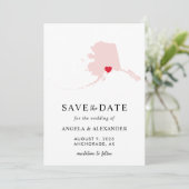 Blush Alaska trouwkaart Save The Date (Staand voorkant)