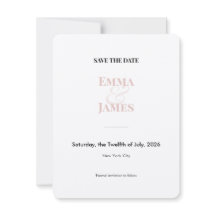 Blush Ampersand Save the Date | Trouwkaart