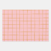 Blush and Gold Abstract Grid Lines Patroon Inpakpapier Vel (Voorkant 2)