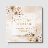 Blush and Gold Boho Fall Floral Mariage livre d'hô (Recto)