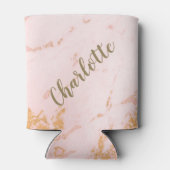 Blush and Gold Marble Pattern, op maat gemaakt Blikjeskoeler (Achterkant)