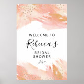 Blush and Gold Welcome Sign, Weddenschap & Showers Poster (Voorkant)