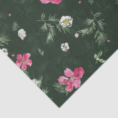 Blush and green kerstWaterverf Flowers Tissuepapier (Detail)