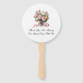 Blush and Ivory Rose Floral Wedding Handwaaier (Achterkant)