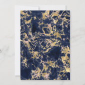 Blush and Navy Marmer Wedding Kaart (Achterkant)