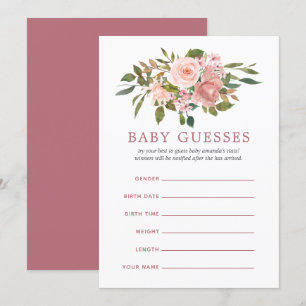 Blush and Roos Gold Baby shower Advice voor mama Kaart