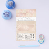 Blush and Roos Gold Snoep Bar en Nugget Wrappers Flyer (Enkel)