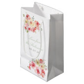 Blush and Sage Green Floral Weddenschap Bedankt Klein Cadeauzakje (Voorkant Gekanteld)