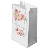 Blush and Sage Green Floral Weddenschap Bedankt Klein Cadeauzakje (Achterkant Gekanteld)