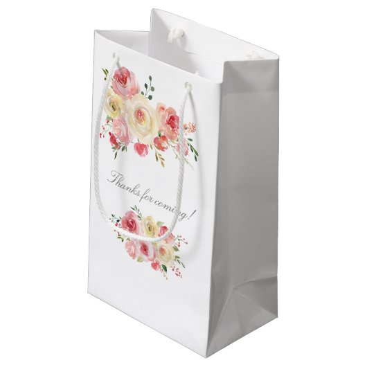 Blush and Sage Green Floral Weddenschap Bedankt Klein Cadeauzakje (Achterkant Gekanteld)