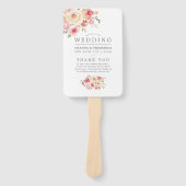 Blush and Sage Green Floral Wedding Programme Handwaaier (Voorkant)