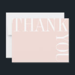 Blush and White Modern Grand Texte Merci Note<br><div class="desc">La typographie rose rose et blanche pastel blush se sent moderne et frais dans une mise en page unique et frappante qui pousse littéralement les limites de la page. Un feuille blanc ample espace pour une note de remerciement écrite à la main plus longue et réfléchie.</div>