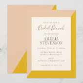 Blush and Yellow Bold Geometric Bridal Brunch Kaart (Voorkant / Achterkant)