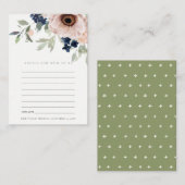 Blush Anemone Floral Advisate for Mum Baby shower  Informatiekaartje (Voorkant / Achterkant)