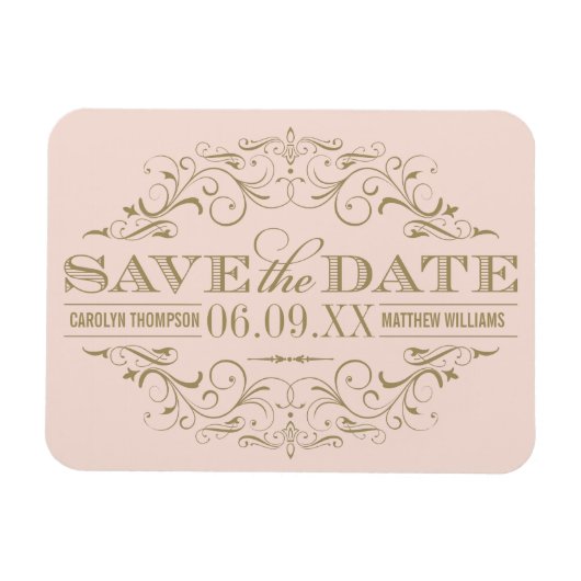  Blush Antiek Vlaanderen Sla de datum op Magneet (Horizontaal)