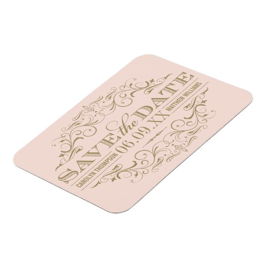  Blush Antiek Vlaanderen Sla de datum op Magneet (Linkerzijde)