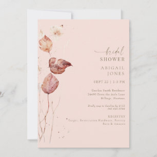 Blush Automne Gold Texte Bridal Douche Invitation