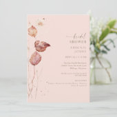 Blush Automne Gold Texte Bridal Douche Invitation (Debout devant)