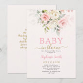Blush Baby in Bloom Baby shower Invitation fille (Devant / Derrière)