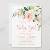 Blush Baby shower Flowers  Uitnodiging (Voorkant)