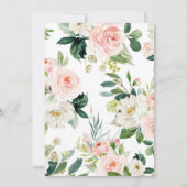 Blush Baby shower Flowers  Uitnodiging (Achterkant)