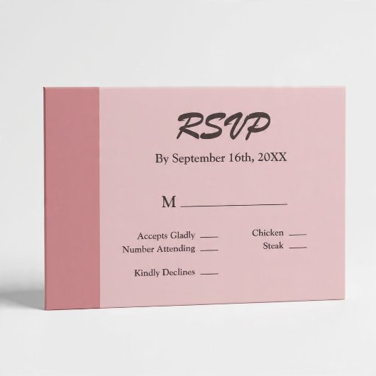 Blush Bar Wedding RSVP Card