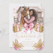 Blush Barn Horse Birthday Black Girl Kaart (Voorkant)