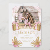 Blush Barn Horse Birthday Invitation for Girls (Devant)