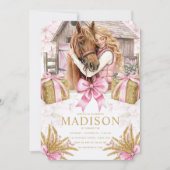 Blush Barn Horse Birthday Invitation with Girl (Devant)