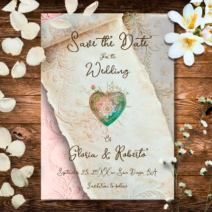 Blush Baroque Rol en Heilig Hart Kaart