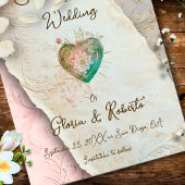 Blush Baroque Scroll and Sacred Heart Kaart