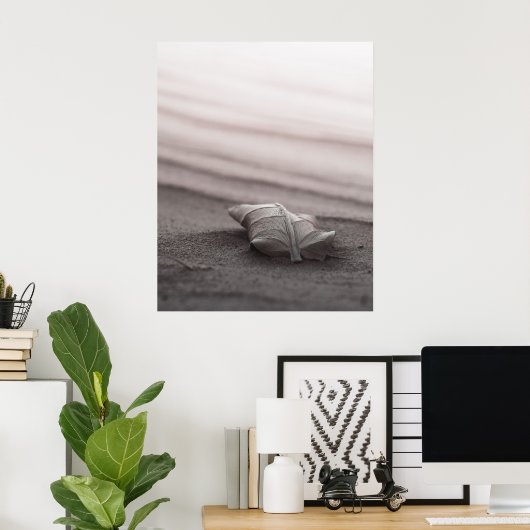 Blush Beach met Leaf Poster (Thuiskantoor)