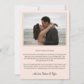 Blush Beauely Arch Weddenschap Foto Love & Bedankt (Achterkant)