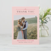 Blush Beautiful Timeless Double Sided Wedding Bedankkaart (Staand voorkant)