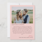 Blush Beautiful Timeless Double Sided Wedding Bedankkaart (Achterkant)