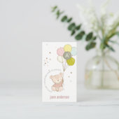 Blush Beer ballon Monogram Kinder Afspeeldatum Roe Visitekaartje (Staand voorkant)