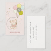 Blush Beer ballon Monogram Kinder Afspeeldatum Roe Visitekaartje (Voorkant / Achterkant)