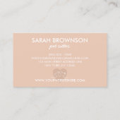 Blush Beige cat en hond samen in het hart Visitekaartje (Achterkant)