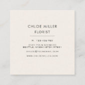 Blush Beige  Floral Square Visitekaartjes (Achterkant)