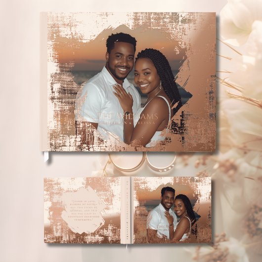 Blush Beige Folie Guestbook Beach Uniek gastenboek