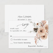 Blush Beige & Pine Rustique sans RSVP de repas (Devant / Derrière)